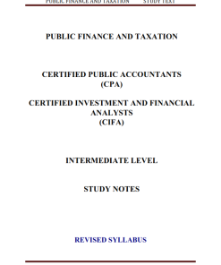 CIFA INTERMEDIATE LEVEL - PUBLIC FINANCE AND TAXATION NOTES