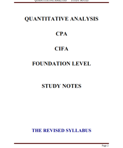 CIFA FOUNDATION LEVEL - QUANTITATIVE ANALYSIS NOTES