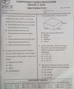 2026 GRADE 5  STARLIGHT 007  EXAMS WITH MARKING SCHEMES