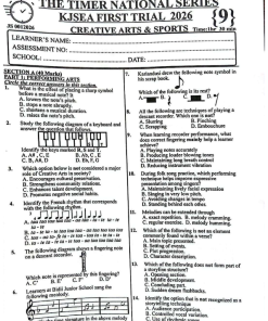 2026 GRADE 9 THE TIMER NATIONAL SERIES  KJSEA FIRST TRIAL  EXAMS WITH ANSWERS