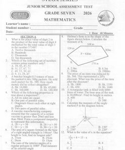 2026 Grade 7 Stega 008   All Subjects Exams & Marking Schemes