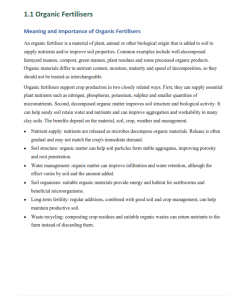 Grade 11 Agricuture Strand 1.0 - Crop Production Notes