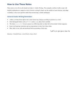Grade 11 Arabic Strand 3.0 Grammar in Use Notes