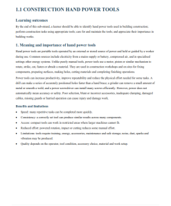 Grade 11 Building Construction Strand 1.0 Foundations of Building Construction Notes