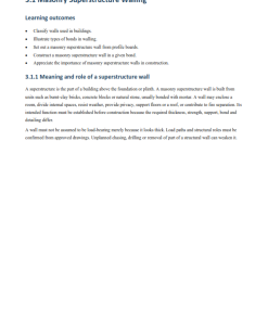 Grade 11 Building Construction Strand 3.0 Building Construction Processes Notes